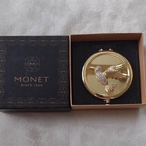 Monet Other - Monet Gold and Silver Hummingbird Makeup Mirror